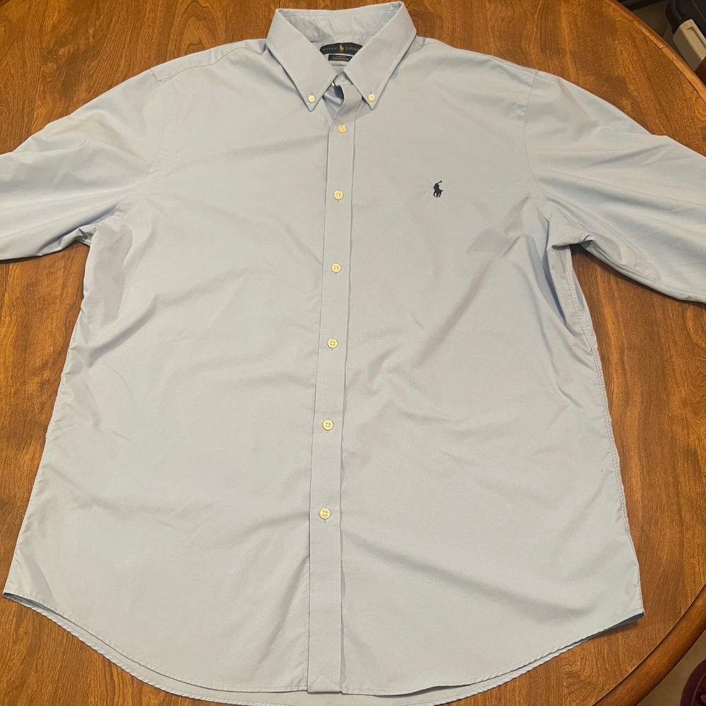 Polo Ralph Lauren Slim Fit Performance Shirt Mens XXL Light Blue Button Down - Picture 3 of 16